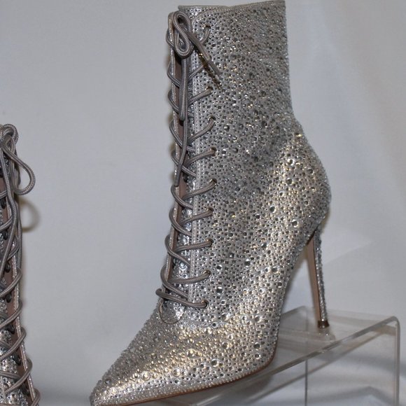 |Steve Madden VALENCY-R RHINESTONES  CRYSTAL Booties Ankle Boot Shoes Heels - Picture 4 of 11